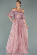 Длинное Вечернее Платье Пыльно-розовый ABU1684