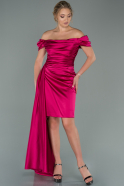 Короткое Атласное Платье Светлая Фуксия ABK1085