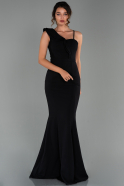 Длинное Вечернее Платье Русалка Черный ABU1868