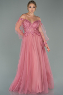 Длинное Вечернее Платье Пыльно-розовый ABU1579