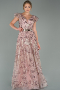 Длинное Вечернее Платье Пудровый ABU1863