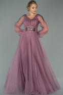 Длинное Помолвочное Платье Пыльно-розовый ABU1524