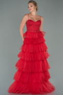 Длинное Вечернее Платье красный ABU1869