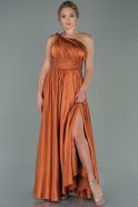 Длинное Помолвочное Платье персик ABU1142