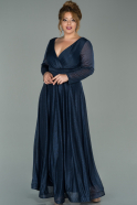 Длинное Свободное Вечернее Платье Темно-синий ABU991