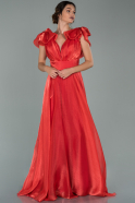 Длинное Шифоновое Вечернее Платье красный ABU1875