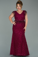 Большое Платье С Кружевами Бордовый ABU1873