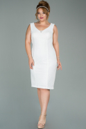 Короткое Кружевное Платье Белый ABK1024