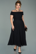 Миди Вечернее Платье Большого Размера Черный ABK1076