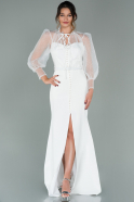 Длинное Вечернее Платье Белый ABU1881