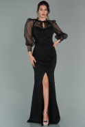 Длинное Вечернее Платье Черный ABU1881
