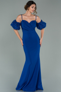 Длинное Вечернее Платье Русалка Ярко-синий ABU1889
