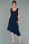 Короткое Свободное Вечернее Платье Темно-синий ABK1021