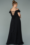 Большое Шифоновое Вечернее Платье Черный ABU1892