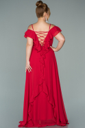 Большое Шифоновое Вечернее Платье красный ABU1892