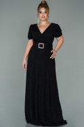 Длинное Свободное Вечернее Платье Черный ABU1904