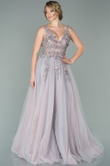 Длинное Платье Высокой Моды Светло-лавандовый ABU1576