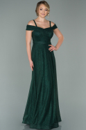 Длинное Вечернее Платье Изумрудно-зеленый ABU1354
