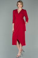 Платье Короткое Спереди И Длинное Сзади красный ABO047
