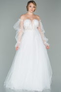 Длинное Вечернее Платье Белый ABU1860