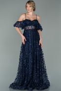 Длинное Помолвочное Платье Темно-синий ABU1917