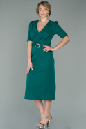 Миди Ночное Платье Изумрудно-зеленый ABK991