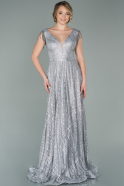 Длинное Помолвочное Платье Серый ABU1097