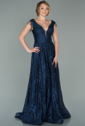 Длинное Помолвочное Платье Темно-синий ABU1097
