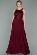 Длинное Помолвочное Платье Бордовый ABU1258