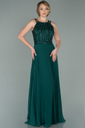 Длинное Помолвочное Платье Изумрудно-зеленый ABU1258