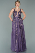 Длинное Платье Высокой Моды Аметистовый ABU1262