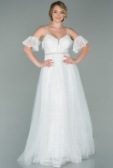 Длинное Вечернее Платье Белый ABU1637