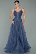 Длинное Помолвочное Платье Темно-синий ABU1450