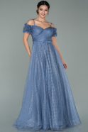 Длинное Помолвочное Платье Индиго ABU1492
