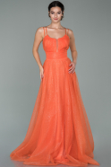 Длинное Помолвочное Платье Оранжевый ABU1450
