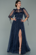 Длинное Вечернее Платье Темно-синий ABU1679
