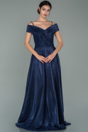 Длинное Вечернее Платье Темно-синий ABU1923