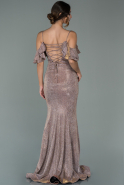 Длинное Вечернее Платье Русалка Пыльно-розовый ABU356