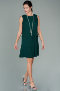 Короткое Платье На Приглашение Изумрудно-зеленый ABK782