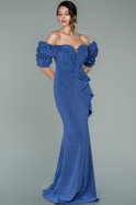 Длинное Вечернее Платье Индиго ABU1957