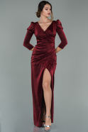 Длинное Вечернее Платье Бордовый ABU1950