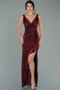 Длинное Вечернее Платье Бордовый ABU389
