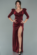 Длинное Вечернее Платье Бордовый ABU3894