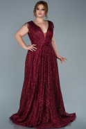 Длинное Помолвочное Платье Бордовый ABU1048