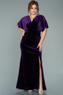 Длинное Бархатное Вечернее Платье Пурпурный ABU1968