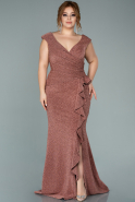 Длинное Свободное Вечернее Платье Розовый ABU1928