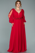 Длинное Шифоновое Вечернее Платье красный ABU1929