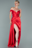 Длинное Атласное Платье Для Помолвки красный ABU1953