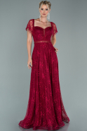 Длинное Помолвочное Платье Бордовый ABU1283