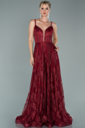Длинное Вечернее Платье Бордовый ABU1890